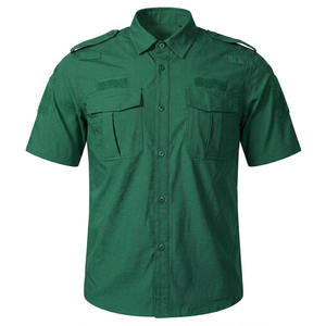 Chemise de travail personnalisée bleue pour agents de sécurité, respirante, pour adultes, en polyester et coton, manches courtes, uniforme - Product Image 3
