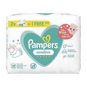 Toallitas húmedas Pampers para piel sensible, limpieza suave y humectación duradera, exportación a granel - Product Image 1
