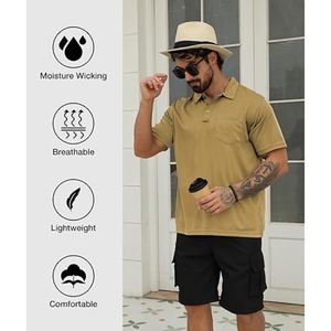 Camisas Polo de Manga Corta para Hombre, Paquete Múltiple, Absorben la Humedad, Casuales, para Golf y Trabajo - Product Image 5