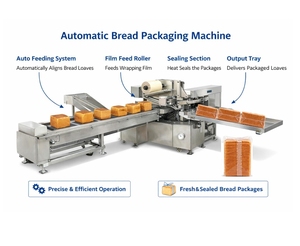 Machine d'emballage en acier inoxydable pour l'emballage du pain, des pâtisseries, des éponges, de la quincaillerie et d'autres produits - Product Image 1