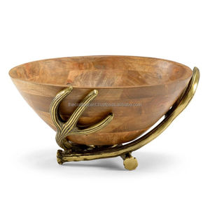 Vente en gros de bol à fruits en or bol décoratif et vaisselle en aluminium personnalisé bol décoratif en métal en aluminium de luxe pour la maison et la cuisine - Product Image 3