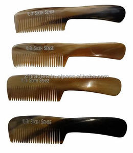 Peine de cuerno de buey Natural 100% al por mayor, peine de masaje de pelo Antiestático de dientes finos con mango grueso, salones ecológicos hechos a mano - Product Image 5