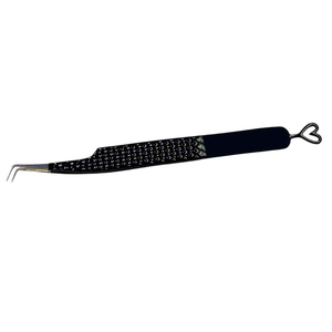 Pince à cils Black Diamond Grip, gravée en forme de cœur, personnalisée, en acier inoxydable durable, pointe en fibre, pince à cils pointue - Product Image 2