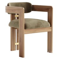 Chaise de salle à manger rembourrée moderne de haute qualité et durable, structure en bois et rotin, siège en velours, accoudoirs personnalisables, NYXORA ATELIER Hotels
