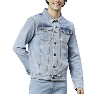 Ventes en gros de vestes en jean pour hommes de grande taille, de haute qualité, pour l'hiver, avec capuche en fourrure, respirantes, motif 3D, sur mesure, OEM - Product Image 1