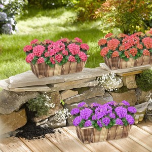 Ensemble de 3 jardinières en bois avec feuille d'aluminium, pot de fleurs écologique pour la décoration intérieure/extérieure du jardin, du balcon, fabriqué au Vietnam - Product Image 3