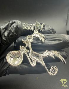 Pendentif personnalisé 3Chasa Iced Out en diamant, motif sac d'argent de personnage de dessin animé, chaîne de déclaration Hip Hop, breloque tendance - Product Image 3