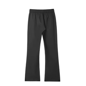 2pcs <b>Men</b> High-Waisted <b>Elastic</b> Drawstring Waist Flare Pants Solid Color Casual <b>Trousers</b> Side Pockets Soft Lightweight Polyester - Product Image 1