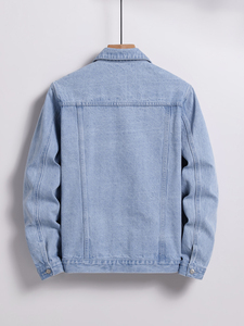 Wholesale OEM Slim Fit Printed Hot Selling Men Denim Jackets Street Wear Custom Deign Denim Jean Jackets - Product Image 3