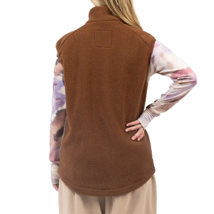 Premium Sherpa Fleece Vest Brown Women Sleeveless Zip Warm Cozy Sustainable OEM Custom Streetwear Outdoor Gilet - Product Image 2