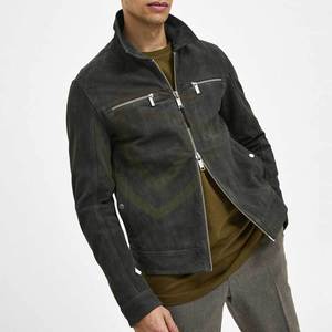 Wholesale Price Custom Genuine Leather <b>Jacket</b> Slim Winter Use Vintage Men Genuine Leather <b>Suede</b> <b>Jacket</b> - Product Image 2