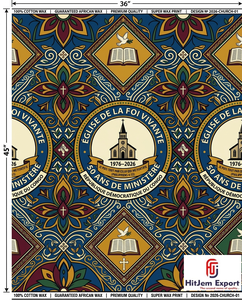 Premium African Wax Print Fabric 36 Inch Width Cotton Wax For Home Textile Decor Cameroun Church Design - Product Image 5