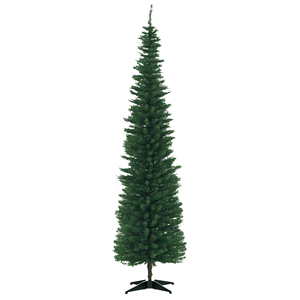 Albero di Natale Sottile di 2,1 Metri con 499 Rami Realistici, Albero Verde Artificiale a Forma di Matita con Supporto in Plastica - Product Image 1