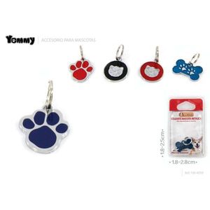 Targhetta identificativa per animali domestici Yommy, design a forma di osso e zampa in metallo, 1,8-2,8 cm, per cani e gatti - Product Image 2