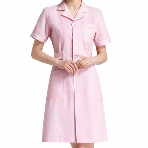 Bata Larga Unisex Ecológica para Médico/Veterinario, Uniforme de Enfermera, Manga Corta, Tela de Popelina para Detección de Agujas - Product Image 4