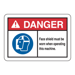 Panneau de signalisation de sécurité pour protection faciale lors de l'utilisation de machines dans les zones industrielles et de laboratoire - Product Image 3