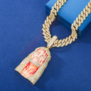 Collar de Lujo para Hombre con Colgante de Rastas con Diamantes Cultivados en Laboratorio de Plata 925, Estilo Hip Hop - Product Image 4