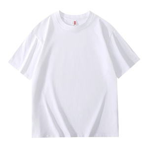 เสื้อยืดคอตตอนทรงโอเวอร์ไซส์ ลายพิมพ์  แบบถัก  ไม่มีลาย  พร้อมโลโก้แบบกำหนดเอง  ทรงหลวมสำหรับผู้ชาย - Product Image 4