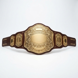 Ceinture de championnat haut de gamme personnalisée pour sports de combat, lutte, boxe, avec plaques métalliques et sangle en cuir, récompense de compétition - Product Image 1