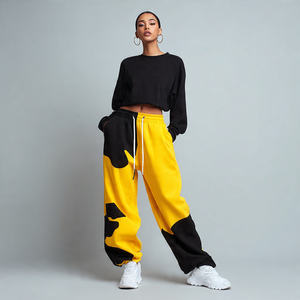 Pantalones de chándal acampanados de forro polar para mujer, estilo urbano, para correr, de pierna ancha, tipo pijama - Product Image 6