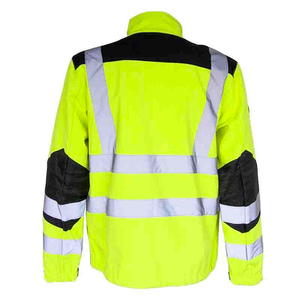 เสื้อแจ็คเก็ตทำงานสีดำสำหรับผู้ชาย แบบสะท้อนแสง พร้อมแถบสะท้อนแสง ผลิตจากโพลีเอสเตอร์ สำหรับงานอุตสาหกรรม - Product Image 4