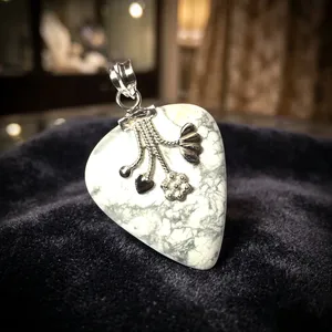 925 Sterling Silver Howlite Heart Pendant Handmade <b>White</b> Gemstone Jewelry Bohemian Indian Wholesale Gift - Product Image 3