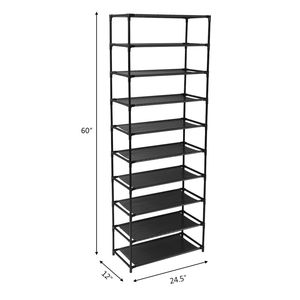 10-Tier Stackable Shoe Rack Storage <b>Shelves</b> <b>Stainless</b> <b>Steel</b> Frame for 50 Pairs of Shoes - Product Image 4