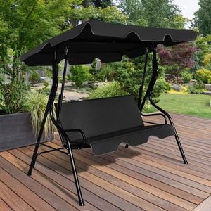 Dondolo da Esterno a 3 Posti con Tettuccio, Cuscini Confortevoli e Struttura in Acciaio - Product Image 3