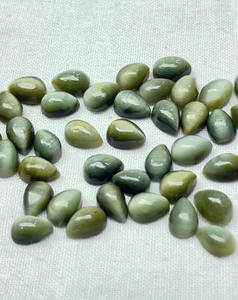 Ojo de Gato Natural de Grado Comercial, Forma de Pera 4x6 mm, Cabujón de Crisoberilo, Piedra Preciosa a Granel para Negocios de Joyería, Ojo de Gato Indio, MOQ Bajo - Product Image 2