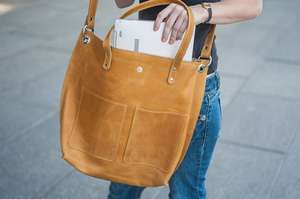 Bolso Tote de Cuero Genuino Hecho a Mano para Mujer, Bolsos de Hombro de Lujo para Uso Diario LTB-0227 - Product Image 6