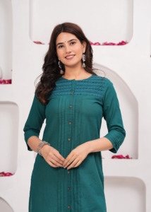 <b>Women</b> Green Solid Kurti Ethnic Casual Wear Kurti, Straight Kurti , Trendy Kurti , New <b>Kurta</b> - Product Image 6