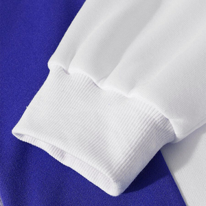 Sudadera con Capucha para Hombre INDEX, Diseño Color Block, Estilo Patchwork, Holgada, Informal, Otoñal, Tejida, Blanca y Azul - Product Image 5