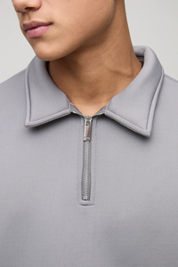 Artículo en Oferta: Polo para Hombre con Cierre de Cremallera, 100% Algodón, Logotipo Personalizado, Color Sólido, Corte Holgado y Transpirable - Product Image 5