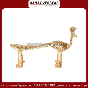 Manija de puerta de latón con diseño de pavo real de una sola pieza más vendida con acabado antiguo estilo contemporáneo para puertas de oficina y hotel - Product Image 3