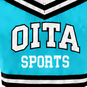 Haut court de cheerleading sans manches turquoise, blanc et noir pour femmes et filles – Tenue de performance athlétique pour équipes sportives - Product Image 4