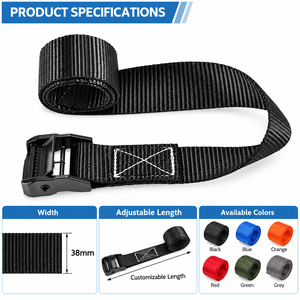 Sangle de fixation à boucle cam 38 mm en polyester 450 kg sans crochet pour la logistique, la sécurisation des marchandises, usage intensif, fournisseur OEM, usine - Product Image 3