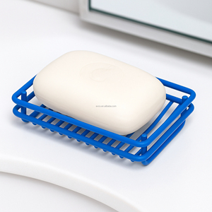Porte-savon bleu avec plateau de drainage, porte-savon ouvert, accessoire de salle de bain pour comptoir - Product Image 3
