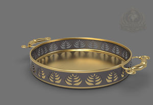 Plateau de service décoratif de luxe en acier inoxydable plaqué or noir, poli sur mesure, pour l'exportation indienne, écologique, pour les entreprises - Product Image 4