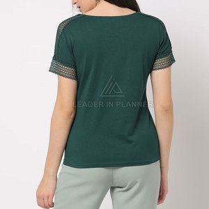 ราคาขายส่ง เสื้อยืดผู้หญิงคุณภาพสูงสำหรับฤดูร้อน ผ้าฝ้าย 100% แห้งเร็ว ระบายอากาศดี บริการ OEM ขั้นต่ำในการสั่งซื้อน้อย สำหรับขายออนไลน์ - Product Image 4