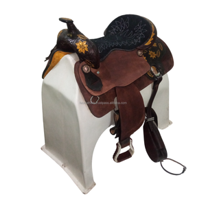 Selle de cheval western en cuir véritable magnifiquement fabriquée à la main, idéale pour le plaisir de l'équitation et des courses de barils en gros - Product Image 2