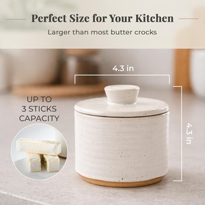 Handcrafted Ceramic <b>Spice</b> <b>Jar</b> Speckled Glaze Airtight Lid Compact Kitchen Storage Canister Rustic Countertop Accent Decor - Product Image 4