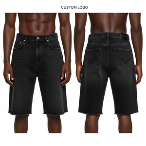 กางเกงยีนส์ขาสั้นผู้ชายสั่งทำขายส่ง แบบฟอกสีวินเทจ กางเกงยีนส์ขาสั้นแบบซักสี กางเกงยีนส์ขาสั้น 2026 - Product Image 1