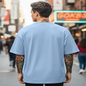 Camiseta de Algodón para Hombre, Gruesa, de Lujo, Holgada, con Hombros Caídos, Diseño de Logotipo Personalizado, Estilo Cuadrado, Camiseta Urbana para Hombre - Product Image 4