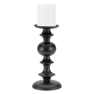Support de bougie décoratif en métal pour la décoration de la maison, support de pilier décoratif de qualité supérieure, aluminium coulé noir, fait main, personnalisé - Product Image 1