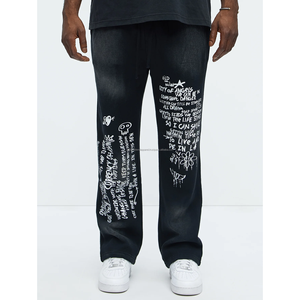 กางเกงขายาวทรงตรงเอวกลางผ้าสเวตแพนท์พิมพ์ลายสกรีนสไตล์ซันเฟดสำหรับผู้ชายรุ่นใหม่ขายดี ออกแบบเองได้ เป็นมิตรกับสิ่งแวดล้อม - Product Image 4