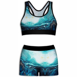 Conjunto de Shorts de Yoga para Mujer de Alta Calidad, 2 Piezas, Diseño Único con Estampado Medio, Shorts de Gimnasio de Tela Suave, Transpirable, Ligero, Tallas Grandes - Product Image 3