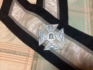 Écharpe Maçonnique OES PHRA Prince Hall Order of the Eastern Star Personnalisée, Chevaliers Templiers Anglais, Officiers Provinciaux, Vintage, Ornement Purpuré - Product Image 2