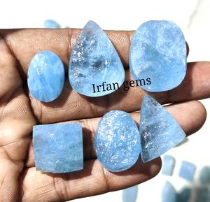 พลอยอัญมณี100% ธรรมชาติดรูซี่ Cabochon คริสตัลพลอยสีฟ้าหลวมจี้เครื่องประดับทำหินจำนวนมาก - Product Image 6