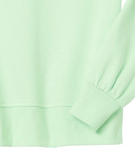 Sudadera deportiva clásica ajustada para mujer con manga raglán de algodón, ropa de calle de cuello redondo de alta calidad al por mayor - Product Image 4