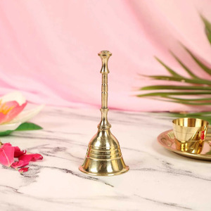 Antique Nautical Vintage Brass Hand Bell Golden Polished Metal Brass Bell For Puja Use At Wholesale Price - Product Image 4